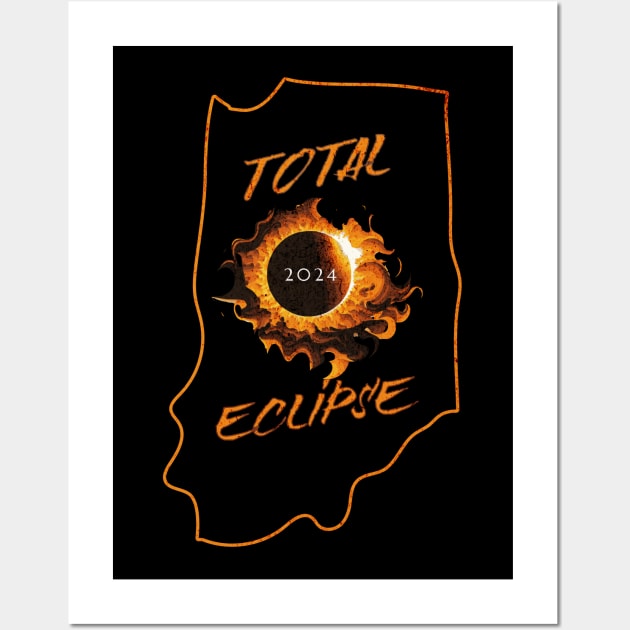 Total Eclipse 2024 Indiana Wall Art by 5 Points Designs